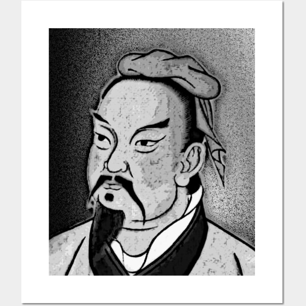 Sun Tzu Black And White Portrait | Sun Tzu Artwork 2 Wall Art by JustLit